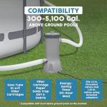 Bestway 1,500 GPH Filter Pump for Above Ground Swimming Pool with Type III A/C Cartridge, Adapter Accessories and Timer