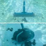 Above Ground Pool Cleaning Kit with Garden Hose Pool Vacuum, Aluminum Frame Leaf Rake Net, Wall Brush and 8Ft Pole for Remove Leaves & Debris