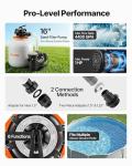 VEVOR FlashPure Sand Filter Pump, 16 in for Above Ground Pool, 1 HP 4400 GPH, Swimming Pool Filter System with Timer, 6X Faster Filtration with Media Installed, Leak-Resistant, Ready to Use Out of Box