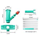 POOLWHALE Upgrades Pool Spa Pond Mini Jet Vac Vacuum Cleaner w/Brush, Bag,6 Sections Telescopic Pole of 56.5" and Handle