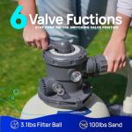 AQUASTRONG Sand Filter Pump for Above Ground Pool, Pool Pumps Above Ground with Timer, Pool Sand Filter with 6-Way Valve,Improved Circulation and Filtration,16in, up to 16000 Gallons