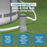 Bestway 1,000 GPH Filter Pump for Above Ground Swimming Pool with Type III-A/C Cartridge