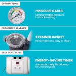 INTEX 2,100 GPH Krystal Clear Sand Filter Pump for Above Ground Pools, Swimming Pool Pump with Automatic Timer - Improved Circulation, Filtration, & Clarity