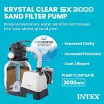 INTEX 3,000 GPH Krystal Clear Sand Filter Pump for Above Ground Pools, Swimming Pool Pump with Automatic Timer - Improved Circulation, Filtration, & Clarity