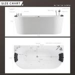 Empava Freestanding Whirlpool Bathtub,Acrylic 8 Hydromassage Jets Tub 59 inch