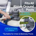 AQUASTRONG Sand Filter Pump for Above Ground Pool, Pool Pumps Above Ground with Timer, Pool Sand Filter with 6-Way Valve,Improved Circulation and Filtration,16in, up to 16000 Gallons