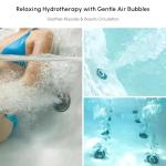 Homary 70.8" Whirlpool Bathtub with Thermostat Control, 2-Person jetted bathtub 3-Sided Apron Acrylic Soaking Tub, Lumbar Support & Chromatherapy LED, Relaxing Spa Experience