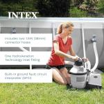 INTEX 1,500 GPH Krystal Clear Sand Filter Pump for Above Ground Pools, Swimming Pool Pump with Automatic Timer - Improved Circulation, Filtration, & Clarity