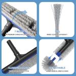 Poolvio 5-in-1 Pool Cleaning Kit - Includes Semi-Deep Skimmer Net, Aluminum Leaf Rake, 20' Pool Brush with 13ft Adjustable Pole