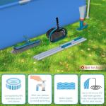 Above Ground Pool Cleaning Kit with Garden Hose Pool Vacuum, Aluminum Frame Leaf Rake Net, Wall Brush and 8Ft Pole for Remove Leaves & Debris