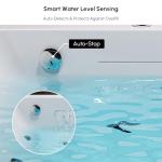 Homary 70.8" Whirlpool Bathtub with Thermostat Control, 2-Person jetted bathtub 3-Sided Apron Acrylic Soaking Tub, Lumbar Support & Chromatherapy LED, Relaxing Spa Experience