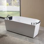 Empava Freestanding Whirlpool Bathtub,Acrylic 8 Hydromassage Jets Tub 59 inch