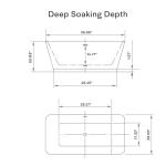 Empava 59 Inch Freestanding Bathtub - Mordern Stand Alone Soaking Tubs with Integrated Drain & Overflow System, White