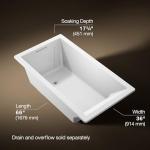 Kohler 1136-0 Underscore® 66" x 36" drop-in bath, White