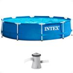 Intex 10ft Metal Frame Above Ground Pool Set