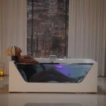 Empava 67" x 30" Whirlpool Bathtub with Light,750W Acrylic Jetted Tub,Hydro massage with Chromatherapy,11 Jets,3-Side Apron,67 Gallons,ETL Certified