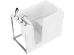 ANZZI Walk In Tub 53'' x 30'' Left Drain Soaking Bathtub in White Walk-In Soaker Tub with Easy Access Safe Grab Bars and Slip-Resistant Material and Quick Fill Faucet