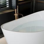 Empava 67 Inch Freestanding Bathtub, Oval Deep Soak Acrylic Tub with Anti-Slip Bottom for Bathroom, Luxurious SPA Experience at Home (Drain & Overflow Included)