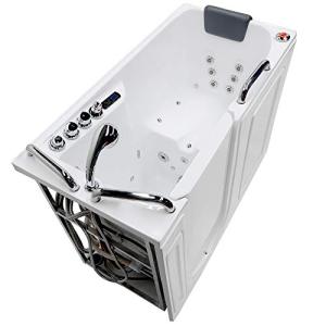 ANZZI Walk-In Tub 27 x 53 In Whirlpool and Air Bath Left Drain 12 Hydro Jets 18 Air Jets Inline Heater Quick Fill Faucet Handheld Shower ADA Seat Acrylic Spa White 110V | 2753WILWD
