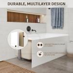 60" X 30" Acrylic Drop-in Bathtub, Glossy White Soaking Tub with Storage Ledge, Right Drain & Integral Flange