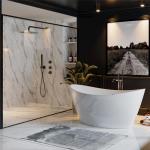 Empava 67 Inch Freestanding Bathtub, Oval Deep Soak Acrylic Tub with Anti-Slip Bottom for Bathroom, Luxurious SPA Experience at Home (Drain & Overflow Included)