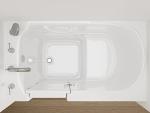 ANZZI Walk In Tub 53'' x 30'' Left Drain Soaking Bathtub in White Walk-In Soaker Tub with Easy Access Safe Grab Bars and Slip-Resistant Material and Quick Fill Faucet