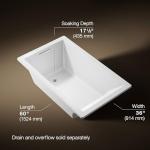 Kohler 1848-0 Underscore® 60" x 36" drop-in bath, White