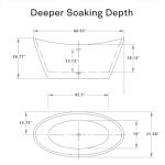 Empava 67 Inch Freestanding Bathtub, Oval Deep Soak Acrylic Tub with Anti-Slip Bottom for Bathroom, Luxurious SPA Experience at Home (Drain & Overflow Included)