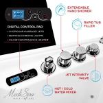 ANZZI Walk-In Tub 27 x 53 In Whirlpool and Air Bath Left Drain 12 Hydro Jets 18 Air Jets Inline Heater Quick Fill Faucet Handheld Shower ADA Seat Acrylic Spa White 110V | 2753WILWD