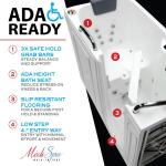 ANZZI Walk-In Tub 27 x 53 In Whirlpool and Air Bath Left Drain 12 Hydro Jets 18 Air Jets Inline Heater Quick Fill Faucet Handheld Shower ADA Seat Acrylic Spa White 110V | 2753WILWD