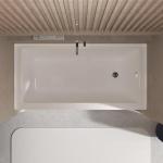 60" X 30" Acrylic Drop-in Bathtub, Glossy White Soaking Tub with Storage Ledge, Right Drain & Integral Flange