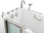 Ella Deluxe 30"x55" Acrylic Air and Hydro Massage Walk-In Bathtub with Left Inward Swing Door, 5 Piece Fast Fill Faucet, 2" Dual Drain