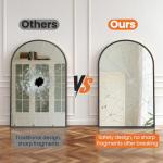 Sweetcrispy 20"x30" Arched Black Bathroom Mirrors for Wall, Bathroom Mirrors for Over Sink, Metal Framed with HD Shatter-Proof Glass for Entryway, Living Room, Bedroom