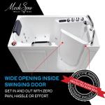 ANZZI Walk-In Tub 27 x 53 In Whirlpool and Air Bath Left Drain 12 Hydro Jets 18 Air Jets Inline Heater Quick Fill Faucet Handheld Shower ADA Seat Acrylic Spa White 110V | 2753WILWD