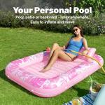 SLOOSH Inflatable Tanning Pool Lounger Float,70" x 46" Pool Floats Adult with Pillow,4 in 1 Suntan Tub Raft Floatie,Sunbathing Bed Lounge for Water Blow Up Kids Ball Pit Party Gifts,L-Blushing Pink