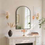 Sweetcrispy 20"x30" Arched Black Bathroom Mirrors for Wall, Bathroom Mirrors for Over Sink, Metal Framed with HD Shatter-Proof Glass for Entryway, Living Room, Bedroom