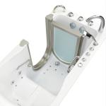 Ella Deluxe 30"x55" Acrylic Air and Hydro Massage Walk-In Bathtub with Left Inward Swing Door, 5 Piece Fast Fill Faucet, 2" Dual Drain