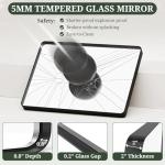 Bathroom Mirror 30x22 Inch Black Metal Frame Rectangle Vanity Mirror with Rounded Corners, Modern Wall Mounted Anti-Rust Mirror for Farmhouse, Restroom, Entryway, Horizontal or Vertical Hanging