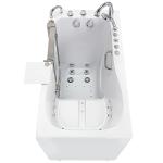 Ella Deluxe 30"x55" Acrylic Air and Hydro Massage Walk-In Bathtub with Left Inward Swing Door, 5 Piece Fast Fill Faucet, 2" Dual Drain