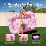 SLOOSH Inflatable Tanning Pool Lounger Float,70" x 46" Pool Floats Adult with Pillow,4 in 1 Suntan Tub Raft Floatie,Sunbathing Bed Lounge for Water Blow Up Kids Ball Pit Party Gifts,L-Blushing Pink