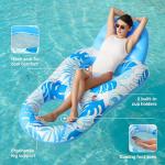 SLOOSH Pool Lounge Float Adult, Inflatable Pool Floats Lounger Raft Floaties Water Floating Recliner Chair with Cup Holders Foot Rest Swimming Floaty, Blue