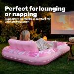 SLOOSH Inflatable Tanning Pool Lounger Float,70" x 46" Pool Floats Adult with Pillow,4 in 1 Suntan Tub Raft Floatie,Sunbathing Bed Lounge for Water Blow Up Kids Ball Pit Party Gifts,L-Blushing Pink