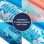 Aqua Inflatable Tanning Pool Lounger – Large (71 x 48 in) – Premium Pool Float with Cupholders and Removeable Pillow for Relaxation and Fun, Pink Flower Coral