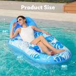 SLOOSH Pool Lounge Float Adult, Inflatable Pool Floats Lounger Raft Floaties Water Floating Recliner Chair with Cup Holders Foot Rest Swimming Floaty, Blue