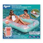 Aqua Inflatable Tanning Pool Lounger – Large (71 x 48 in) – Premium Pool Float with Cupholders and Removeable Pillow for Relaxation and Fun, Pink Flower Coral