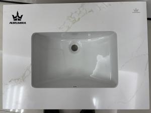 AURUMIRA Hand wash basins being parts of sanitary installations Modern Rectangular Vanity, Above-Counter Bathroom Sink with Sleek Ceramic Finish