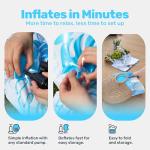 SLOOSH Pool Lounge Float Adult, Inflatable Pool Floats Lounger Raft Floaties Water Floating Recliner Chair with Cup Holders Foot Rest Swimming Floaty, Blue