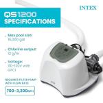 Intex Krystal Clear Saltwater Pool Chlorine System for Above Ground Pools up to 15,000 Gallons, Pool Cleaner with Automatic Timer and Self Cleaning