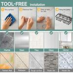 Veken Shower Caddy 6-Pack, Advanced Rustproof Design, No Drilling Adhesive Shelves, Rack with Soap Holder, Large Capacity Bathroom Organizers and Storage, Wall-Mounted Kitchen & Home Decor