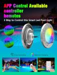 6 Inch Led Spa Inground Pool Light, 12v 20w 100ft Smart Swimming Pool Lighting Fixture With App/Remote/Controller Contains Transformer, 12 Volt Changing Underwater Light Pools, Lifetime Replacement